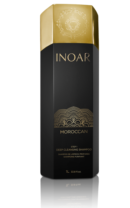 Inoar PROFESSIONAL - Moroccan Keratin Smoothing Treatment - Deep Cleansing Shampoo & Treatment Kit (1 liter x 2)