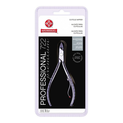 Mundial 722-PRProfessional Cuticle Nipper - High Precision Stainless Steel, Salon Quality, Ergonomic Handle