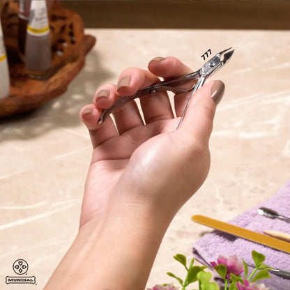 Cuticle Nipper MUNDIAL 777 Professional - Sharpened Nail Care Cuticle Trimmer for Manicure and Pedicure