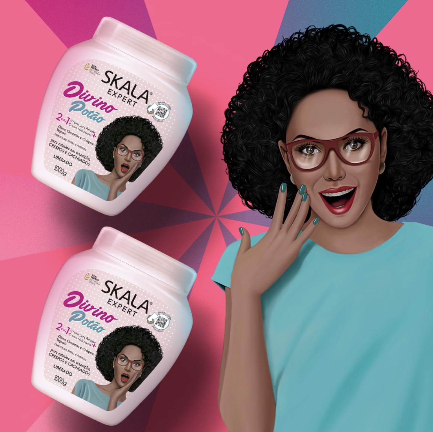 Skala Divine Curl Power 2 in 1 Hair Treatment Conditioning for Curly Hair 1000g