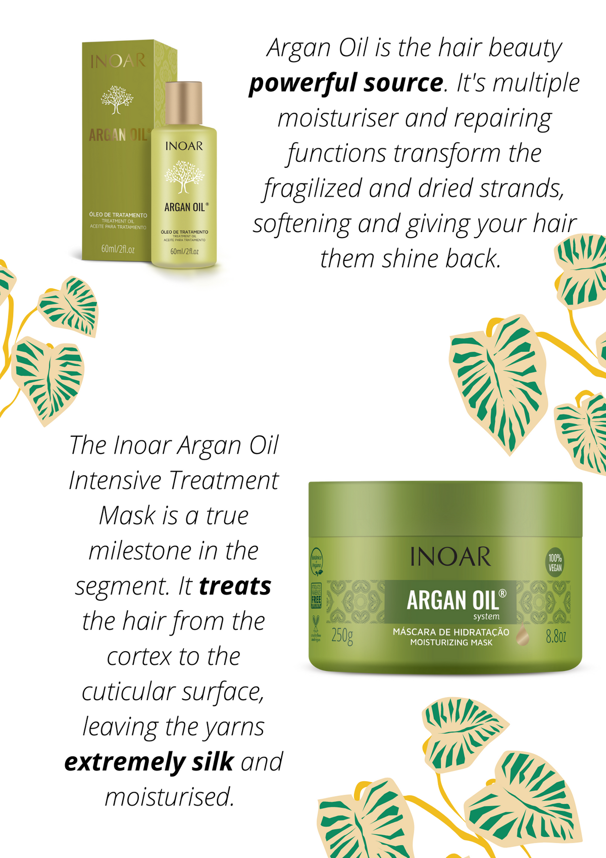 INOAR Argan Oil System Complete Hair Care Routine