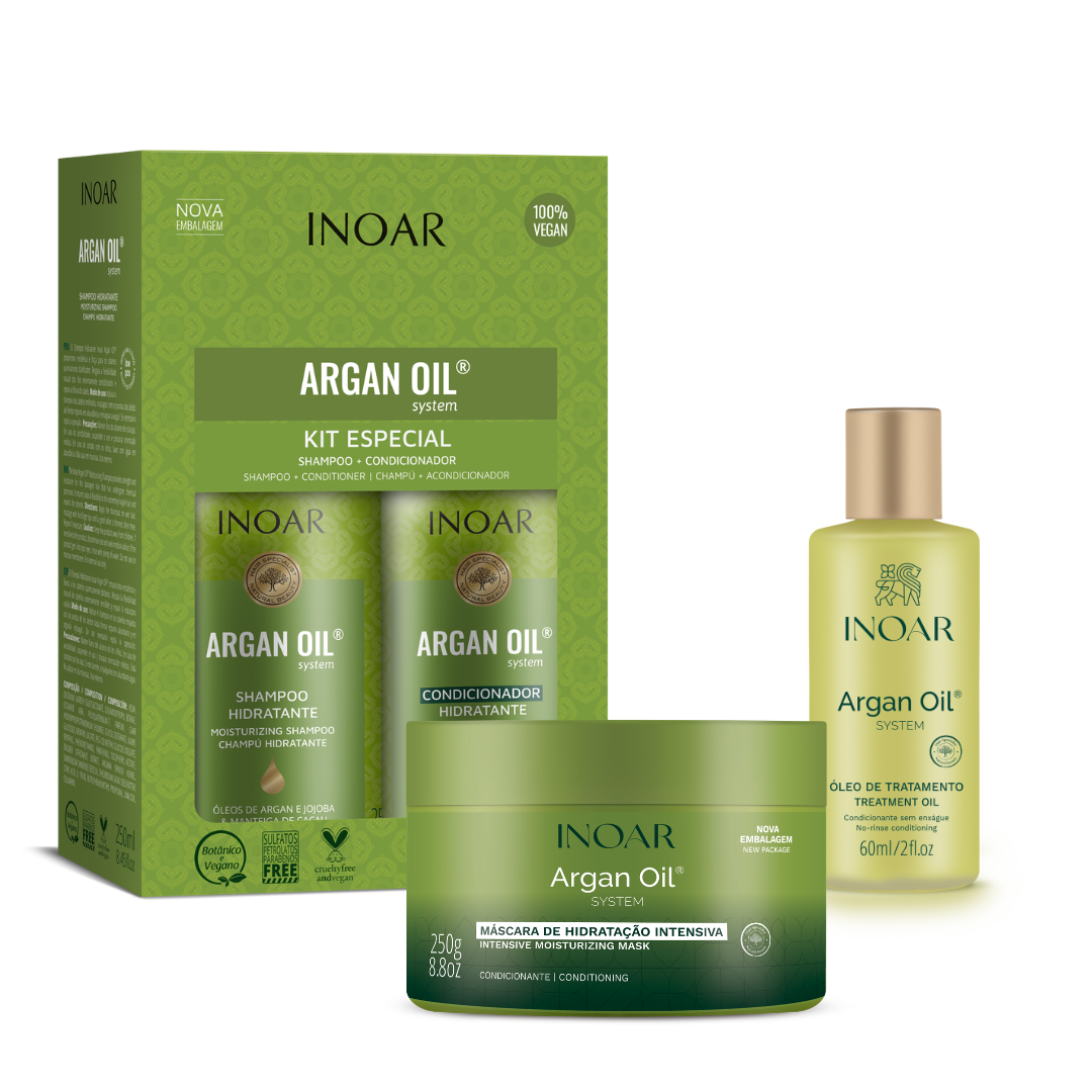INOAR Argan Oil System Complete Hair Care Routine