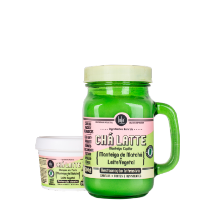 LOLA - Latte Tea Matcha Kit Prevent Split ends and Breakage - Paste Shampoo & Hair Butter (Reusable glass mug)