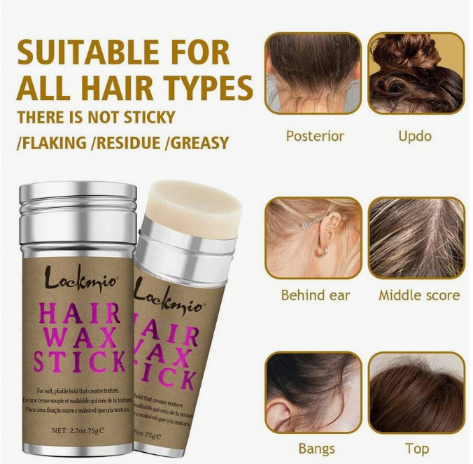 Hair Wax Stick 75g - Pomade Stick With Castor Oil For Frizz Control