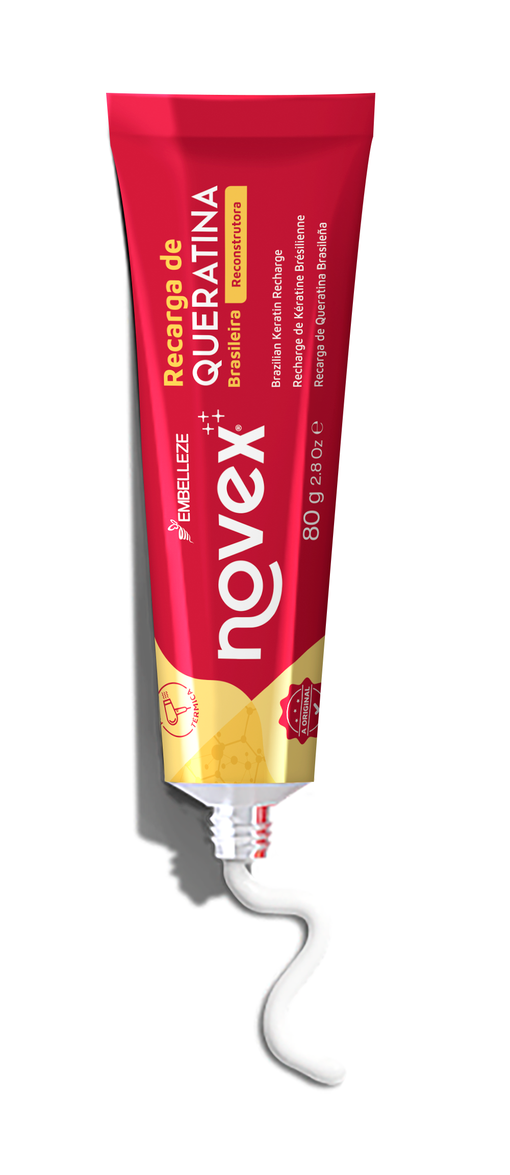 Novex Brazilian Keratin Recharge Treatment 80g | Frizz Control & Repair for Damaged Hair