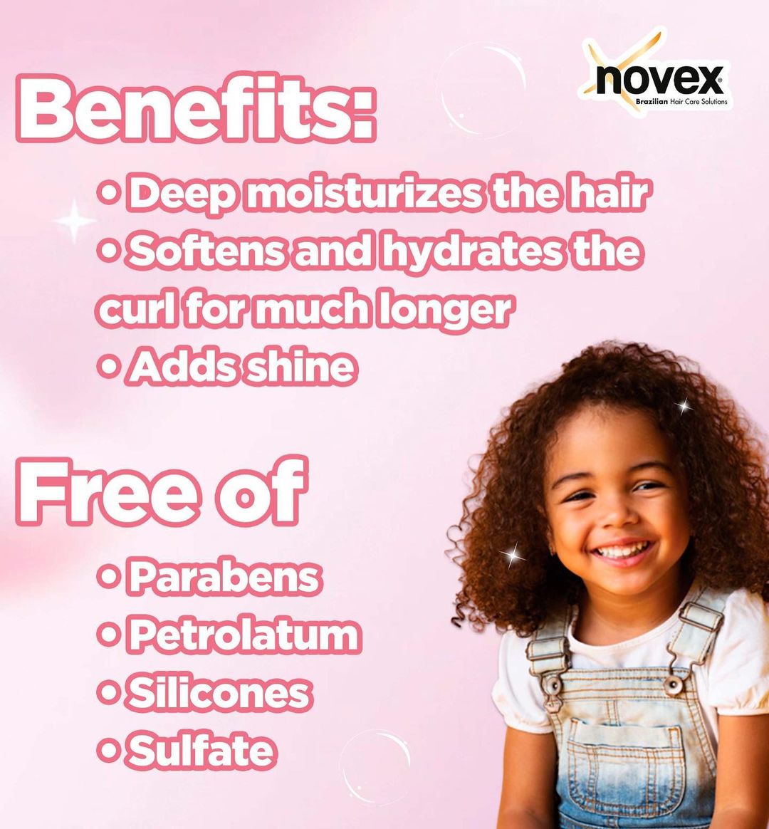 Novex My Little Curls Kit | Shampoo, Conditioner & Detangling Cream for Kids