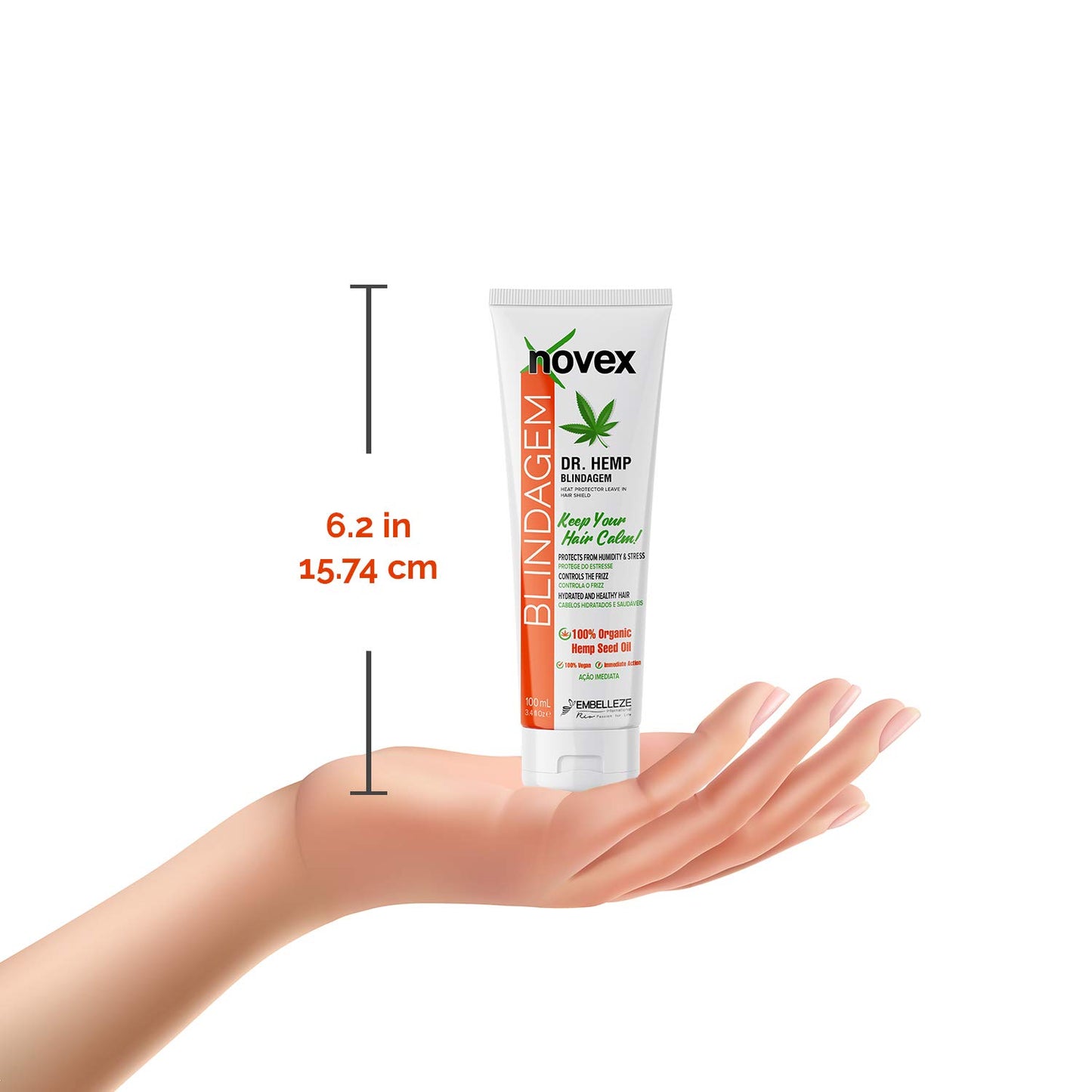 Novex Blindagem Vegan Doctor Hemp Thermal Protector Hair Cream Leave in